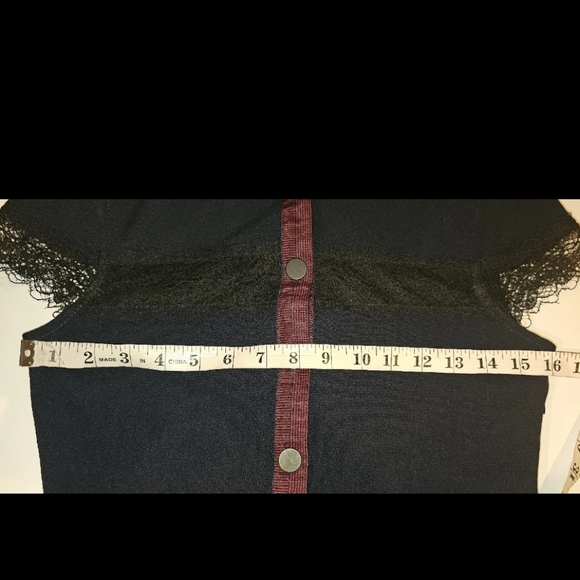 MAJE Riloid Navy Lace Trim Collared Dress Sz 1 As seen on TV Charmed - Picture 11 of 14